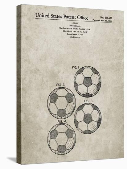 PP587-Sandstone Soccer Ball 4 Image Patent Poster-Cole Borders-Stretched Canvas