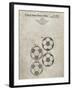 PP587-Sandstone Soccer Ball 4 Image Patent Poster-Cole Borders-Framed Giclee Print
