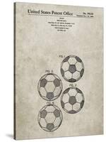 PP587-Sandstone Soccer Ball 4 Image Patent Poster-Cole Borders-Stretched Canvas