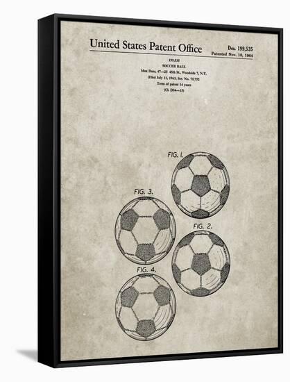 PP587-Sandstone Soccer Ball 4 Image Patent Poster-Cole Borders-Framed Stretched Canvas