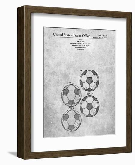 PP587-Slate Soccer Ball 4 Image Patent Poster-Cole Borders-Framed Giclee Print