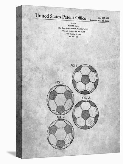 PP587-Slate Soccer Ball 4 Image Patent Poster-Cole Borders-Stretched Canvas