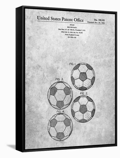 PP587-Slate Soccer Ball 4 Image Patent Poster-Cole Borders-Framed Stretched Canvas