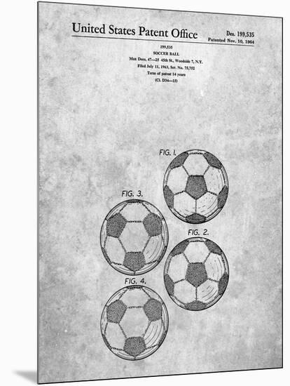 PP587-Slate Soccer Ball 4 Image Patent Poster-Cole Borders-Mounted Giclee Print