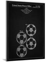 PP587-Vintage Black Soccer Ball 4 Image Patent Poster-Cole Borders-Mounted Giclee Print