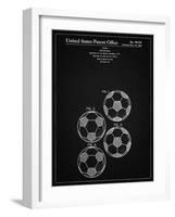 PP587-Vintage Black Soccer Ball 4 Image Patent Poster-Cole Borders-Framed Giclee Print