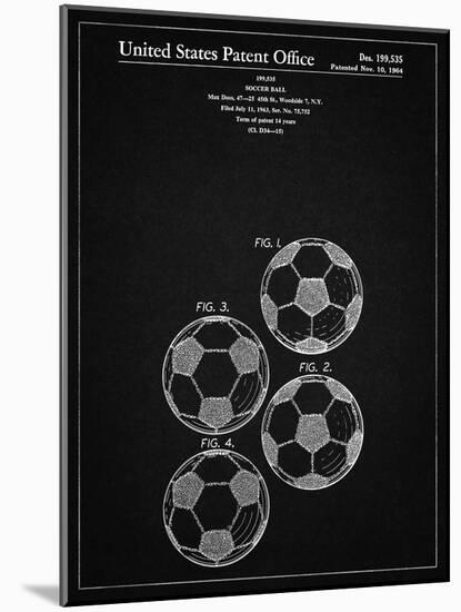 PP587-Vintage Black Soccer Ball 4 Image Patent Poster-Cole Borders-Mounted Giclee Print