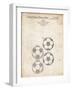PP587-Vintage Parchment Soccer Ball 4 Image Patent Poster-Cole Borders-Framed Giclee Print