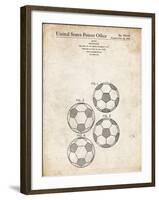 PP587-Vintage Parchment Soccer Ball 4 Image Patent Poster-Cole Borders-Framed Giclee Print