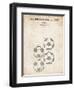 PP587-Vintage Parchment Soccer Ball 4 Image Patent Poster-Cole Borders-Framed Giclee Print