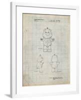 PP589-Antique Grid Parchment Good luck Care Bear Patent Poster-Cole Borders-Framed Giclee Print