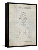 PP589-Antique Grid Parchment Good luck Care Bear Patent Poster-Cole Borders-Framed Stretched Canvas