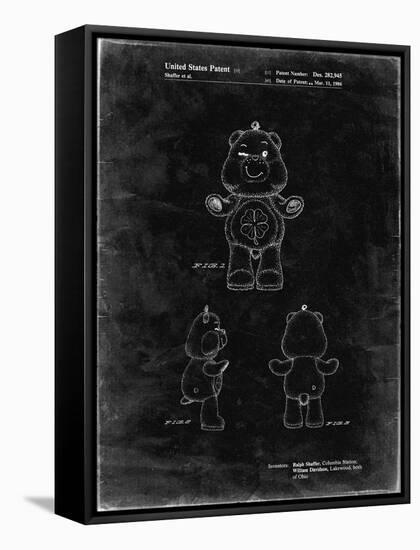 PP589-Black Grunge Good luck Care Bear Patent Poster-Cole Borders-Framed Stretched Canvas