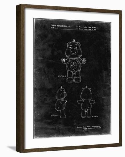 PP589-Black Grunge Good luck Care Bear Patent Poster-Cole Borders-Framed Giclee Print