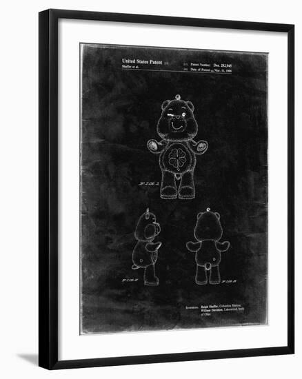 PP589-Black Grunge Good luck Care Bear Patent Poster-Cole Borders-Framed Giclee Print