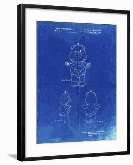 PP589-Faded Blueprint Good luck Care Bear Patent Poster-Cole Borders-Framed Giclee Print
