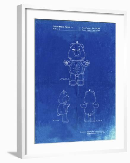 PP589-Faded Blueprint Good luck Care Bear Patent Poster-Cole Borders-Framed Giclee Print