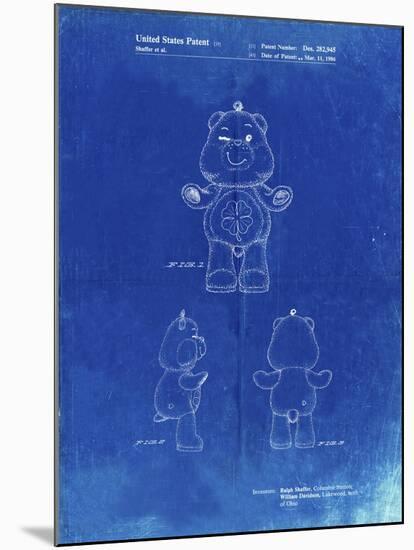 PP589-Faded Blueprint Good luck Care Bear Patent Poster-Cole Borders-Mounted Giclee Print