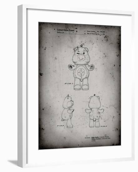 PP589-Faded Grey Good luck Care Bear Patent Poster-Cole Borders-Framed Giclee Print