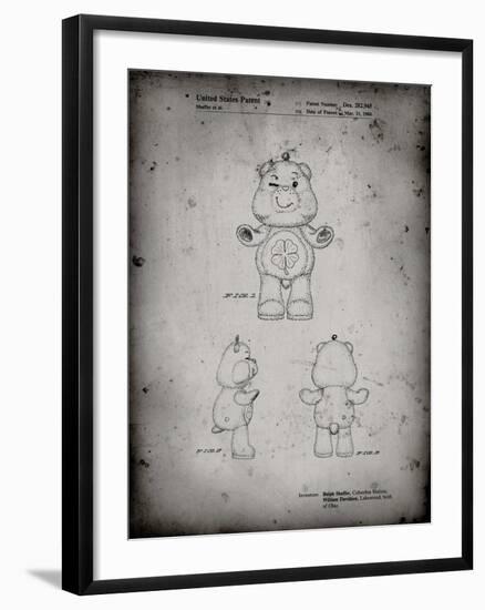 PP589-Faded Grey Good luck Care Bear Patent Poster-Cole Borders-Framed Giclee Print