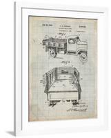 PP59-Antique Grid Parchment Army Troops Transport Truck Patent Poster-Cole Borders-Framed Giclee Print