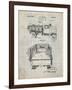 PP59-Antique Grid Parchment Army Troops Transport Truck Patent Poster-Cole Borders-Framed Giclee Print