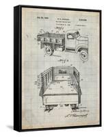 PP59-Antique Grid Parchment Army Troops Transport Truck Patent Poster-Cole Borders-Framed Stretched Canvas