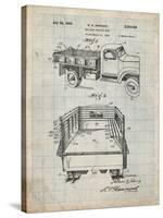 PP59-Antique Grid Parchment Army Troops Transport Truck Patent Poster-Cole Borders-Stretched Canvas