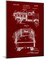 PP59-Burgundy Army Troops Transport Truck Patent Poster-Cole Borders-Mounted Giclee Print