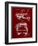 PP59-Burgundy Army Troops Transport Truck Patent Poster-Cole Borders-Framed Giclee Print