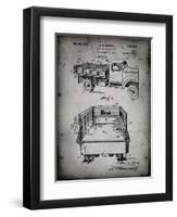 PP59-Faded Grey Army Troops Transport Truck Patent Poster-Cole Borders-Framed Premium Giclee Print