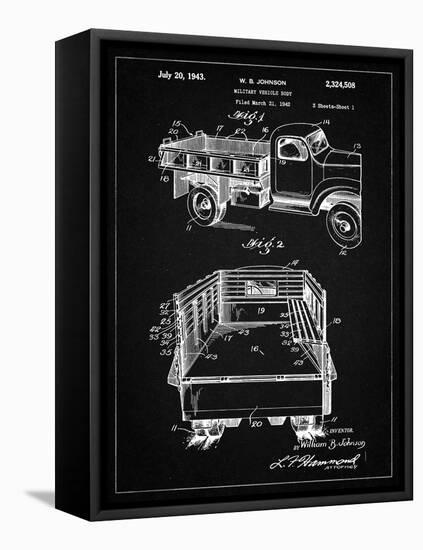 PP59-Vintage Black Army Troops Transport Truck Patent Poster-Cole Borders-Framed Stretched Canvas