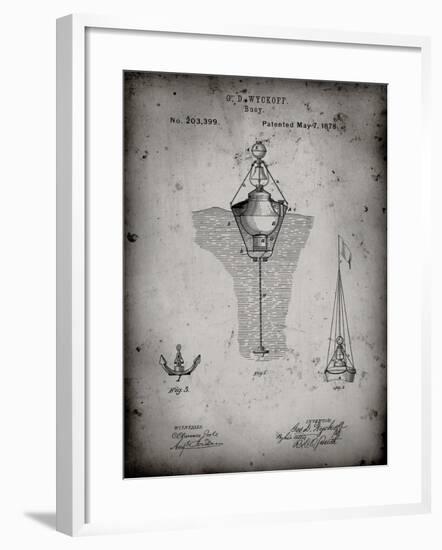 PP599-Faded Grey Water Buoy Patent Poster-Cole Borders-Framed Giclee Print