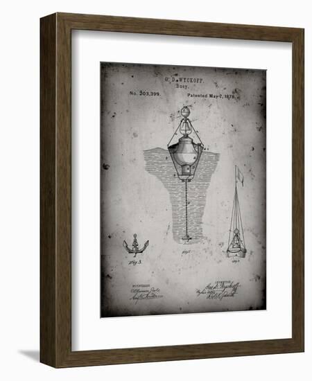 PP599-Faded Grey Water Buoy Patent Poster-Cole Borders-Framed Giclee Print