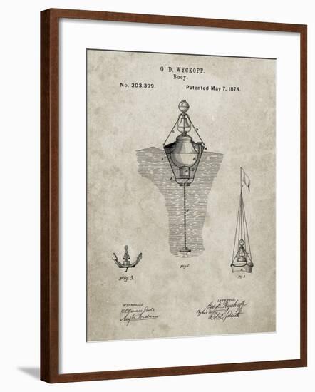 PP599-Sandstone Water Buoy Patent Poster-Cole Borders-Framed Giclee Print