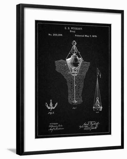 PP599-Vintage Black Water Buoy Patent Poster-Cole Borders-Framed Giclee Print