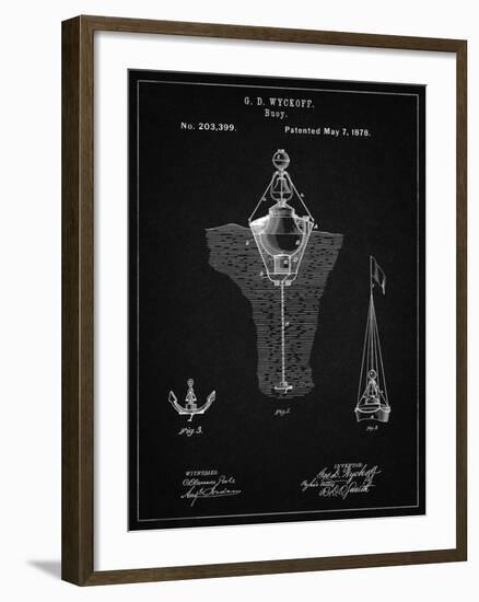 PP599-Vintage Black Water Buoy Patent Poster-Cole Borders-Framed Giclee Print