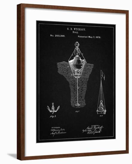 PP599-Vintage Black Water Buoy Patent Poster-Cole Borders-Framed Giclee Print