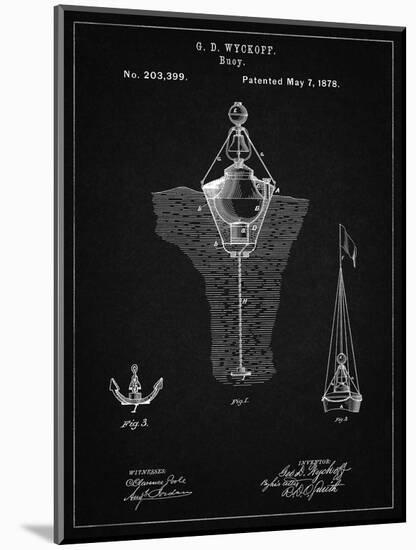 PP599-Vintage Black Water Buoy Patent Poster-Cole Borders-Mounted Giclee Print