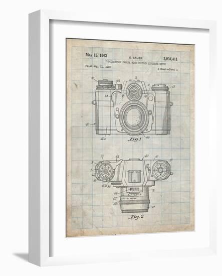 PP6 Antique Grid Parchment-Borders Cole-Framed Giclee Print