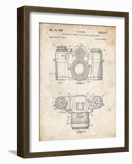 PP6 Vintage Parchment-Borders Cole-Framed Giclee Print