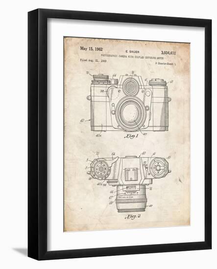 PP6 Vintage Parchment-Borders Cole-Framed Giclee Print