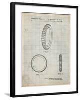 PP600-Antique Grid Parchment Mountain Bike Tire Patent Poster-Cole Borders-Framed Giclee Print