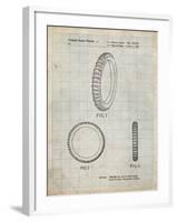 PP600-Antique Grid Parchment Mountain Bike Tire Patent Poster-Cole Borders-Framed Giclee Print