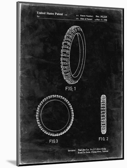 PP600-Black Grunge Mountain Bike Tire Patent Poster-Cole Borders-Mounted Giclee Print