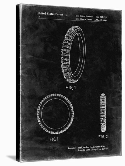PP600-Black Grunge Mountain Bike Tire Patent Poster-Cole Borders-Stretched Canvas
