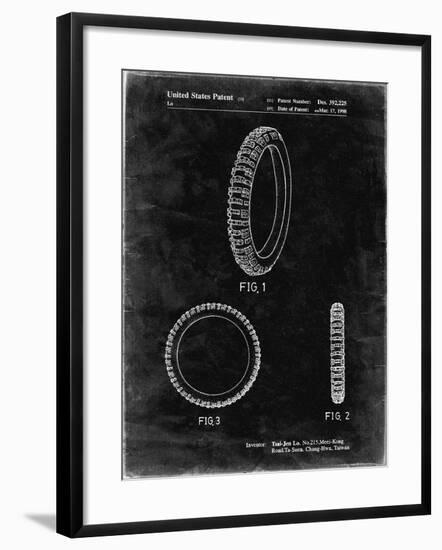 PP600-Black Grunge Mountain Bike Tire Patent Poster-Cole Borders-Framed Giclee Print