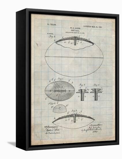 PP601-Antique Grid Parchment Football Game Ball 1902 Patent Poster-Cole Borders-Framed Stretched Canvas