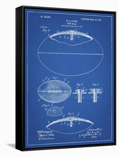 PP601-Blueprint Football Game Ball 1902 Patent Poster-Cole Borders-Framed Stretched Canvas