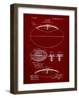 PP601-Burgundy Football Game Ball 1902 Patent Poster-Cole Borders-Framed Giclee Print